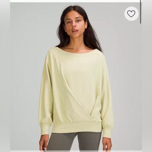 Lululemon Pleated Modal Fleece Pullover yellow green women’s 12